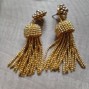 Lisi Lerch Gold Tassel Drop Earrings - Women Jewelry